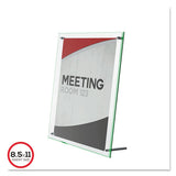 deflecto® Superior Image Beveled Edge Sign Holder, Letter Insert, Clear-green-tinted Edges freeshipping - TVN Wholesale 