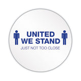 deflecto® Personal Spacing Discs, United We Stand, 20" Dia, White-blue, 50-carton freeshipping - TVN Wholesale 