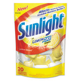Sunlight® Auto Dish Power Pacs, Lemon Scent, 1.5 Oz Single Dose Pouches, 20-pack freeshipping - TVN Wholesale 