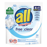 All® Mighty Pacs Free And Clear Super Concentrated Laundry Detergent, 39-pack freeshipping - TVN Wholesale 