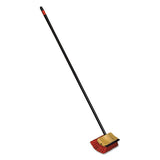 O-Cedar® Commercial Bi-level Floor Scrub Brush, Red Polypropylene Bristles, 10" Brush, 54" Black Metal Handle, 6-carton freeshipping - TVN Wholesale 