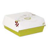 Dixie® Paperboard Clamshell Sandwich Box, Pathways Theme, 5.5 X 5.5 X 1.38, White-green-maroon, 200-carton freeshipping - TVN Wholesale 
