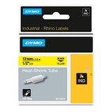 DYMO® Rhino Heat Shrink Tubes Industrial Label Tape, 0.37" X 5 Ft, White-black Print freeshipping - TVN Wholesale 