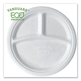 Vanguard Renewable And Compostable Sugarcane Plates, 3-compartment, 10