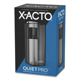 X-ACTO® Model 1612 Quiet Pro Electric Pencil Sharpener, Ac-powered, 3 X 5 X 9, Black-silver-smoke freeshipping - TVN Wholesale 