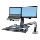 WorkFit™ by Ergotron® Workfit-a Sit-stand Workstation With Worksurface+, Dual 24" Lcds, Polished Aluminum-black freeshipping - TVN Wholesale 
