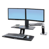 WorkFit™ by Ergotron® Workfit-a Sit-stand Workstation With Suspended Keyboard, 21.5" X 11" X 37", Polished Aluminum-black freeshipping - TVN Wholesale 