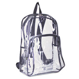 Eastsport® Backpack, Pvc Plastic, 12 1-2 X 5 1-2 X 17 1-2, Clear-black freeshipping - TVN Wholesale 