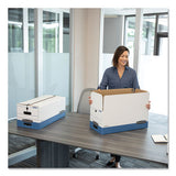 Bankers Box® Stor-file Medium-duty Strength Storage Boxes, Letter-legal Files, 12.25" X 16" X 11", White-blue, 4-carton freeshipping - TVN Wholesale 