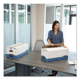 Bankers Box® Stor-file Medium-duty Strength Storage Boxes, Letter-legal Files, 12.25" X 16" X 11", White-blue, 4-carton freeshipping - TVN Wholesale 