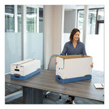 Bankers Box® Stor-file Medium-duty Strength Storage Boxes, Letter-legal Files, 12.25" X 16" X 11", White-blue, 12-carton freeshipping - TVN Wholesale 