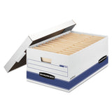 Bankers Box® Stor-file Medium-duty Storage Boxes, Legal Files, 15.88" X 25.38" X 10.25", White-blue, 12-carton freeshipping - TVN Wholesale 