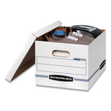 Bankers Box® Stor-file Basic-duty Storage Boxes, Letter-legal Files, 12.5" X 16.25" X 10.5", White-blue, 4-carton freeshipping - TVN Wholesale 