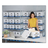 Bankers Box® R-kive Heavy-duty Storage Boxes With Dividers, Letter-legal Files, 12.75" X 16.5" X 10.38", White-blue, 12-carton freeshipping - TVN Wholesale 