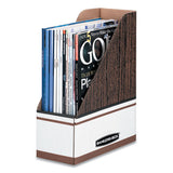 Bankers Box® Corrugated Cardboard Magazine File, 4 X 11 X 12 3-4, Wood Grain, 12-carton freeshipping - TVN Wholesale 