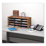 Fellowes® Particle Board Desktop Sorter, 12 Section, 29 X 11.88 X 12.94, Medium Oak freeshipping - TVN Wholesale 