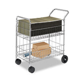 Fellowes® Wire Mail Cart, 21.5w X 37.5d X 39.25h, Chrome freeshipping - TVN Wholesale 