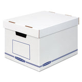 Bankers Box® Organizer Storage Boxes, Small, 6.25" X 8.13" X 6.5", White-blue, 12-carton freeshipping - TVN Wholesale 