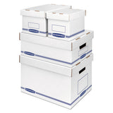 Bankers Box® Organizer Storage Boxes, Small, 6.25" X 8.13" X 6.5", White-blue, 12-carton freeshipping - TVN Wholesale 
