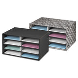 Bankers Box® Decorative Sorter, 8 Letter Sections, 19.5 X 12.38 X 10.25, Black-gray Pinstripe freeshipping - TVN Wholesale 