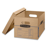 Bankers Box® Smoothmove Classic Moving And Storage Boxes, Small, Half Slotted Container (hsc), 15 X 12 X 10, Brown Kraft-blue, 10-carton freeshipping - TVN Wholesale 