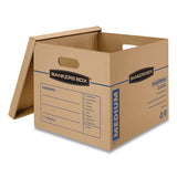 Bankers Box® Smoothmove Classic Moving-storage Boxes, Medium, Half Slotted Container (hsc), 18" X 15" X 14", Brown Kraft-blue, 8-carton freeshipping - TVN Wholesale 