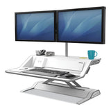 Fellowes® Lotus Dx Sit-stand Workstation, 32.75" X 24.25" X 5.5" To 22.5", White freeshipping - TVN Wholesale 