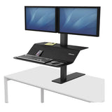 Fellowes® Lotus Ve Sit-stand Workstation - Dual, 29" X 28.5" X 42.5", Black freeshipping - TVN Wholesale 
