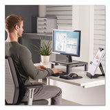 Fellowes® Standard Monitor Riser, 13.38" X 13.63" X 2" To 4", Graphite, Supports 60 Lbs freeshipping - TVN Wholesale 