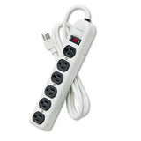 Fellowes® Six-outlet Metal Power Strip, 120v, 6 Ft Cord, 12.19 X 2.5 X 1.38, Platinum freeshipping - TVN Wholesale 