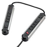 Fellowes® Split Metal Surge Protector, 10 Outlets, 6 Ft Cord, 1250 Joules, Black-silver freeshipping - TVN Wholesale 