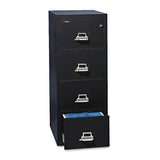 FireKing® Insulated Vertical File, 1-hour Fire Protection, 4 Letter-size File Drawers, Black, 17.75" X 25" X 52.75" freeshipping - TVN Wholesale 