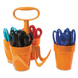 Fiskars® Classpack Caddy, Rounded Tip, 5" Long, 1.6" Cut Length, Assorted Straight Handles, 24-set freeshipping - TVN Wholesale 
