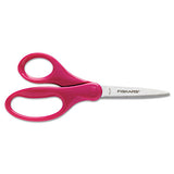 Fiskars® Kids-student Scissors, Pointed Tip, 7" Long, 2.75" Cut Length, Assorted Straight Handles freeshipping - TVN Wholesale 
