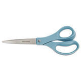 Fiskars® Contoured Performance Scissors, 8" Long, 3.5" Cut Length, Blue Straight Handle freeshipping - TVN Wholesale 