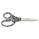 Fiskars® Performance Designer Zebra Scissors, 8" Long, 1.75" Cut Length, Black-white Straight Handle freeshipping - TVN Wholesale 