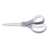 Fiskars® Everyday Titanium Softgrip Scissors, 8" Long, 3.1" Cut Length, Gray, Straight Handle freeshipping - TVN Wholesale 