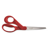 Fiskars® Our Finest Left-hand Scissors, 8" Long, 3.3" Cut Length, Red Offset Handle freeshipping - TVN Wholesale 