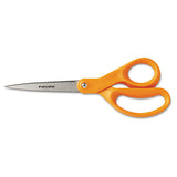 Fiskars® Home And Office Scissors, 8" Long, 3.5" Cut Length, Orange Straight Handle freeshipping - TVN Wholesale 