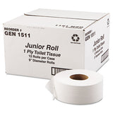 GEN Jrt Jumbo Bath Tissue, Septic Safe, 1-ply, White, 9" Dia, 3.5 X 1,200 Ft, 12 Rolls-carton freeshipping - TVN Wholesale 