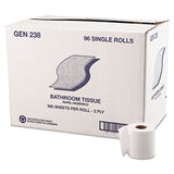GEN Bath Tissue, Wrapped, Septic Safe, 2-ply, White, 500 Sheets-roll, 96 Rolls-carton freeshipping - TVN Wholesale 