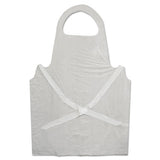 Disposable Apron, Poly, 28 X 45, 1.25 Mil, One Size Fits All, White, 100-pack