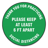 Accuform® Slip-gard Floor Signs, 17" Circle, "thank You For Practicing Social Distancing Please Keep At Least 6 Ft Apart", Green, 25-pk freeshipping - TVN Wholesale 