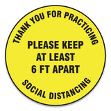 Accuform® Slip-gard Floor Signs, 12" Circle,"thank You For Practicing Social Distancing Please Keep At Least 6 Ft Apart", Yellow, 25-pk freeshipping - TVN Wholesale 