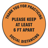 Accuform® Slip-gard Floor Signs, 17" Circle,"thank You For Practicing Social Distancing Please Keep At Least 6 Ft Apart", Orange, 25-pk freeshipping - TVN Wholesale 