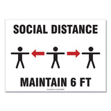 Accuform® Social Distance Signs, Wall, 10 X 7, "social Distance Maintain 6 Ft", 3 Humans-arrows, White, 10-pack freeshipping - TVN Wholesale 