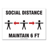 Accuform® Social Distance Signs, Wall, 14 X 10, "social Distance Maintain 6 Ft", 3 Humans-arrows, White, 10-pack freeshipping - TVN Wholesale 