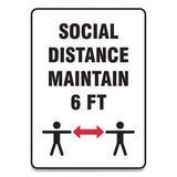 Accuform® Social Distance Signs, Wall, 7 X 10, "social Distance Maintain 6 Ft", 2 Humans-arrows, White, 10-pack freeshipping - TVN Wholesale 