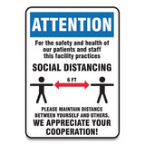 Accuform® Social Distance Signs, Wall, 7 X 10, Patients And Staff Social Distancing, Humans-arrows, Blue-white, 10-pack freeshipping - TVN Wholesale 