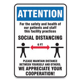 Accuform® Social Distance Signs, Wall, 10 X 14, Patients And Staff Social Distancing, Humans-arrows, Blue-white, 10-pack freeshipping - TVN Wholesale 